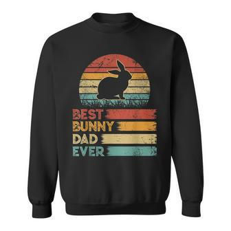 Retro Vintage Best Bunny Dad Ever Animals Lover Sweatshirt - Seseable