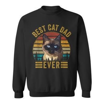 Retro Vintage Best Cat Dad Ever Fathers Day Siamese Cat V2 Sweatshirt - Seseable