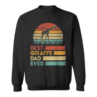 Retro Vintage Best Giraffe Dad Ever Animals Lover Sweatshirt - Seseable