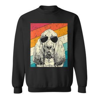 Retro Vintage Bloodhound With Sunglasses Dog Lovers Sweatshirt - Seseable