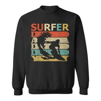 Retro Vintage Daddy Surfer Funny Surfing Dad Gift Sweatshirt - Seseable