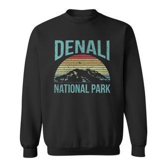 Retro Vintage National Park - Denali National Park Men Women Sweatshirt Graphic Print Unisex - Thegiftio UK