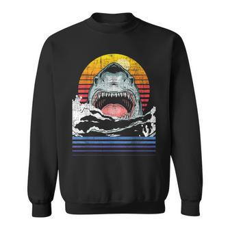 Retro Vintage Shark - Marine Biologist Wildlife Shark Lovers Sweatshirt - Seseable