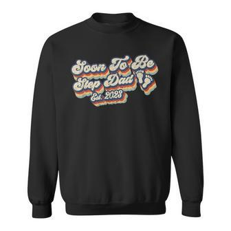 Retro Vintage Soon To Be Step Dad 2023 First Time Stepfather Sweatshirt - Seseable