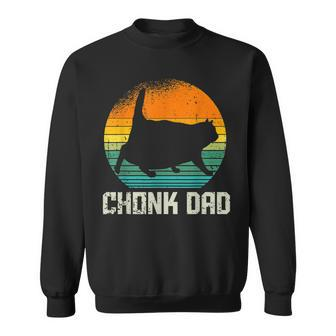 Retro Vintage Style Funny Fat Daddy Cat Meme Chonk Cat Dad Sweatshirt - Seseable