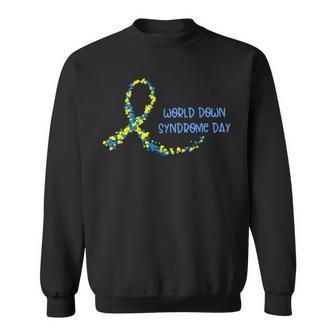 Ribbon World Down Syndrome Day V2 Sweatshirt