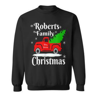 Roberts Family Christmas Matching Family Old Truck Sweatshirt - Seseable