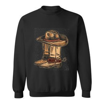 Rodeo Bull Riding Hat Line Dance Boots Cowboy Sweatshirt - Monsterry
