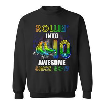 Rollin Into 10 Awesome 2013 Roller Skating 10Th Birthday Sweatshirt | Mazezy