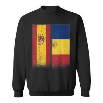 Romanian Flag Spain And Romania Proud Flags Sweatshirt | Mazezy