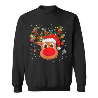 Rudolph Red Nose Reindeer T Santa Christmas Men Women Sweatshirt Graphic Print Unisex - Thegiftio UK