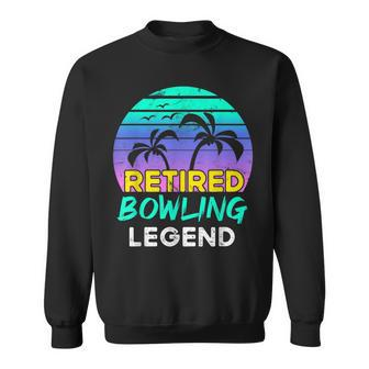 Ruhestand Bowling-Legende Sweatshirt, Retro 80er Jahre Sonnenuntergang - Seseable