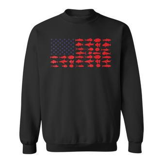 Salty Dad Gift Saltwater Fishing American Flag Ocean Fish  Sweatshirt