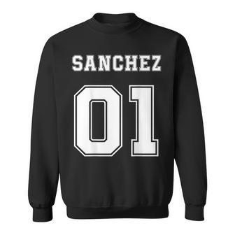 Sanchez 01 Back Print Sports Jersey Style Family Name Fun Sweatshirt - Seseable