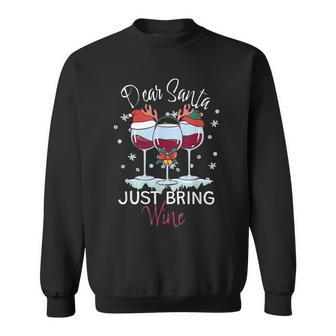 Santa Bring Einfach Wein Sweatshirt - Seseable
