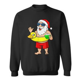 Santa Claus Christmas Tree Or Hawaii Duck Christmas In July Men Women Sweatshirt Graphic Print Unisex - Seseable