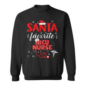 Santa Favorite Nicu Nurse Christmas In Hospital Xmas Gifts Men Women Sweatshirt Graphic Print Unisex - Thegiftio UK