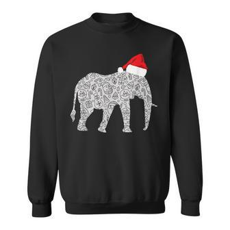 Santa Hat Elephant Christmas T Zoo Animal Lover Gift Men Women Sweatshirt Graphic Print Unisex - Thegiftio UK