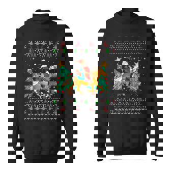 Santa Horse Riding Funny Ugly Christmas Pjs Xmas Pajamas Men Women Sweatshirt Graphic Print Unisex - Thegiftio