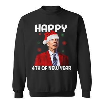 Santa Joe Biden 4Th Of New Year Ugly Christmas Sweater Men V2 Men Women Sweatshirt Graphic Print Unisex - Thegiftio UK