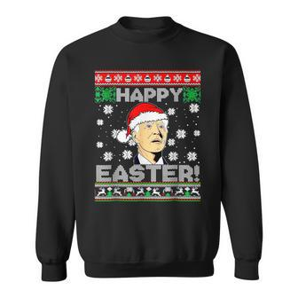 Santa Joe Biden Happy Easter Ugly Christmas V13 Men Women Sweatshirt Graphic Print Unisex - Seseable
