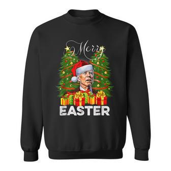 Santa Joe Biden Happy Easter Ugly Christmas V24 Men Women Sweatshirt Graphic Print Unisex - Seseable
