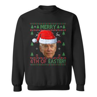 Santa Joe Biden Happy Easter Ugly Christmas V27 Men Women Sweatshirt Graphic Print Unisex - Seseable