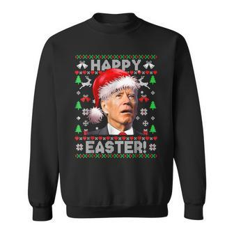 Santa Joe Biden Happy Easter Ugly Christmas V37 Men Women Sweatshirt Graphic Print Unisex - Seseable