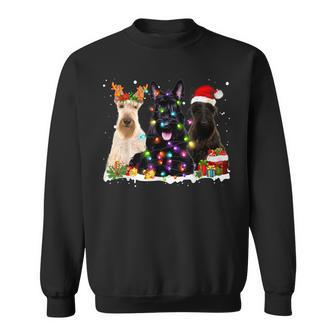 Santa Scottish Terrier Gorgeous Reindeer Christmas Pajama Men Women Sweatshirt Graphic Print Unisex - Seseable