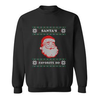 Santas Favorite Ho Inappropriate Ugly Christmas Sweater Gift Sweatshirt - Monsterry