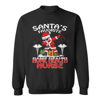 Santas Favorite Home Health Nurse Christmas Dabbing Santa Men Women Sweatshirt Graphic Print Unisex - Thegiftio UK