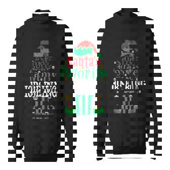 Santas Favorite Horse Riding Elf Christmas Family Matching Men Women Sweatshirt Graphic Print Unisex - Thegiftio