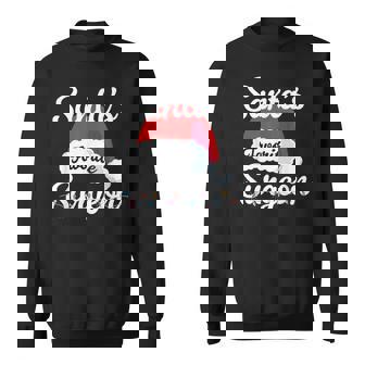 Santas Favorite Surgeon Christmas Santa Hat Xmas Gift Men Women Sweatshirt Graphic Print Unisex - Thegiftio