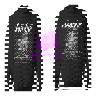 Sarcoidosis Awareness Purple Ribbon Boxing Gloves Warrior Sweatshirt | Mazezy