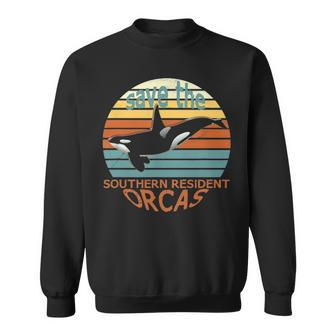Save The Southern Resident Orcas Vintage Retro Drawing Sweatshirt - Seseable