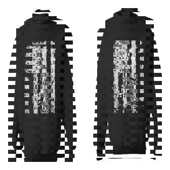 Saxophone Distressed American Flag Funny Music Player Lovers V2 Sweatshirt - Seseable