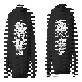 Scary Halloween Cat Skull Costume Black Cat Kitty Skeleton Men Women Sweatshirt Graphic Print Unisex - Thegiftio