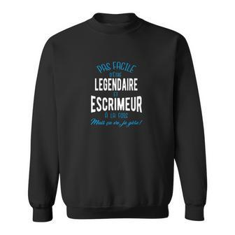 Schwarzes Sweatshirt für Fechter, Légendaire Escrimeur Motiv - Seseable