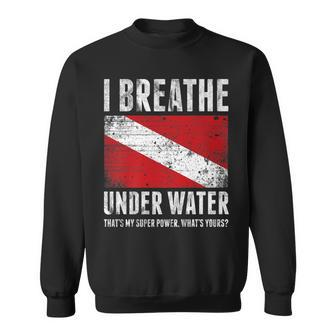 Scuba Diver Flag Funny Super Power Vintage Style Sweatshirt - Seseable