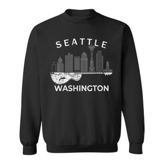 Seattle Souvenir Men Washington Music Electric Guitar Sweatshirt - Thegiftio UK
