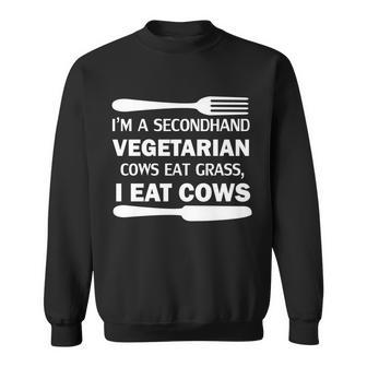 Secondhand Vegetarian Cows Eat Grass V2 Sweatshirt - Thegiftio UK