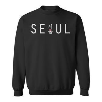 Seoul South Korea With Hangul Type Men Women Sweatshirt Graphic Print Unisex - Seseable