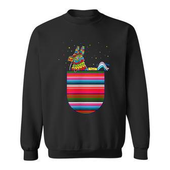 Serape Pocket Pinata Mexican Fiesta Cinco De Mayo Sweatshirt | Mazezy