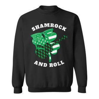 Shamrock And Roll Retro StPaddys Vintage StPatricks Day Sweatshirt | Mazezy