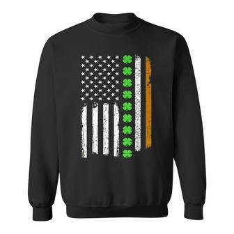 Shamrock Irish American Flag Ireland Flag St Patricks Day Sweatshirt | Seseable UK