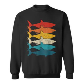 Shark Vintage Fish Fishing Great White Shark Retro Sweatshirt | Mazezy UK