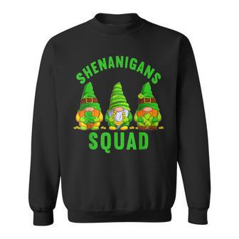 Shenanigans Squad Funny St Patricks Day Gnome Shamrock Irish Sweatshirt - Seseable