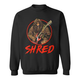 Shred Squatch Bigfoot Heavy Metal Electric Guitar Rock Sweatshirt | Mazezy