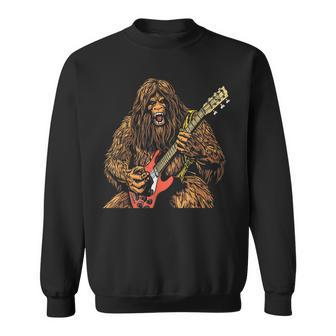 Shredsquatch Bigfoot Heavy Metal Electric Guitar Sasquatch Sweatshirt | Mazezy