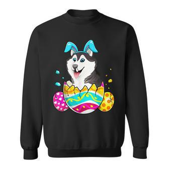 Siberian Husky Bunny Ears Eggs Easter Day Cute Dog Sweatshirt | Mazezy